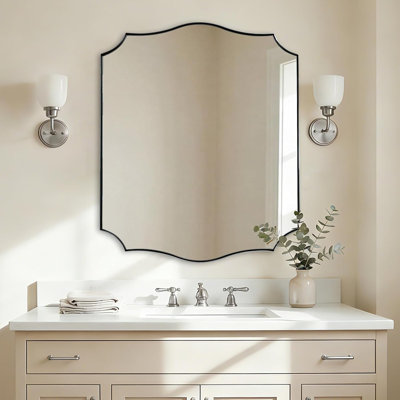 Stainless Steel Frame Scalloped Wall Mirror