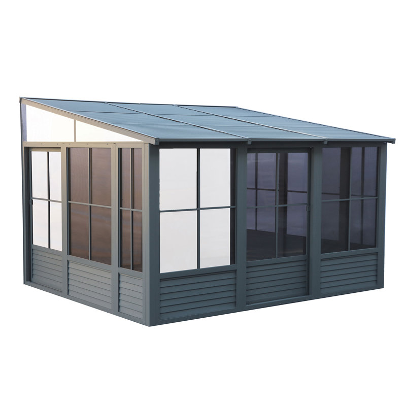 Gazebo Penguin Florence Solarium Mural 10 Pi x 12 Pi Toit d'acier En Ardoise, Ardoise, l 12 pi x P 10 pi