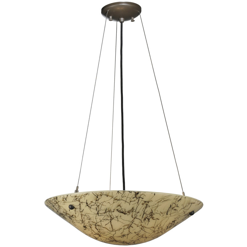 18"W Metro Fusion Bird's Nest Glass Inverted Pendant