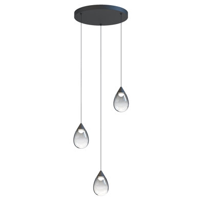 Luminaire suspendu grappe 3 lumières DEL Aliceann