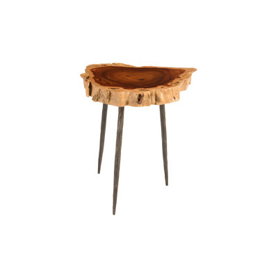 Makha Burled Wood End Table