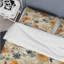 Ensemble de housse de couette à motif floral orange et beige-2076528168