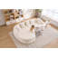 Canapé modulaire en forme de L Boneless avec méridienne incurvée, canapé modulaire en chenille, mousse 30D haute densité, canapé-lit modulaire minimaliste