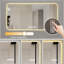 Miroir de salle de bain 28 po x 60 po à DEL, résistant à la corrosion, trois couleurs à intensité variable, miroir rétroéclairé avec fonction de désembuage à une touche-766592484