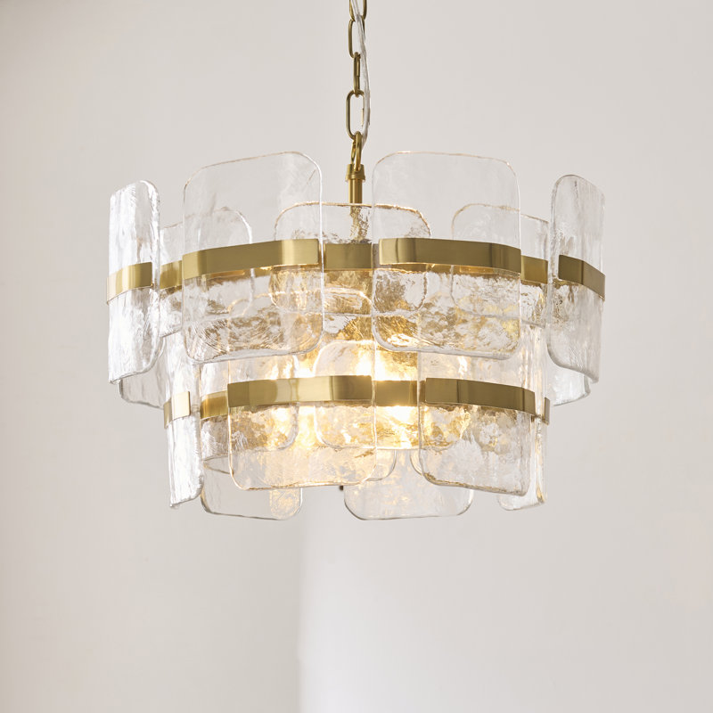 Genevieve Unique/ Statement Chandelier, Clear Glass, 3 Light