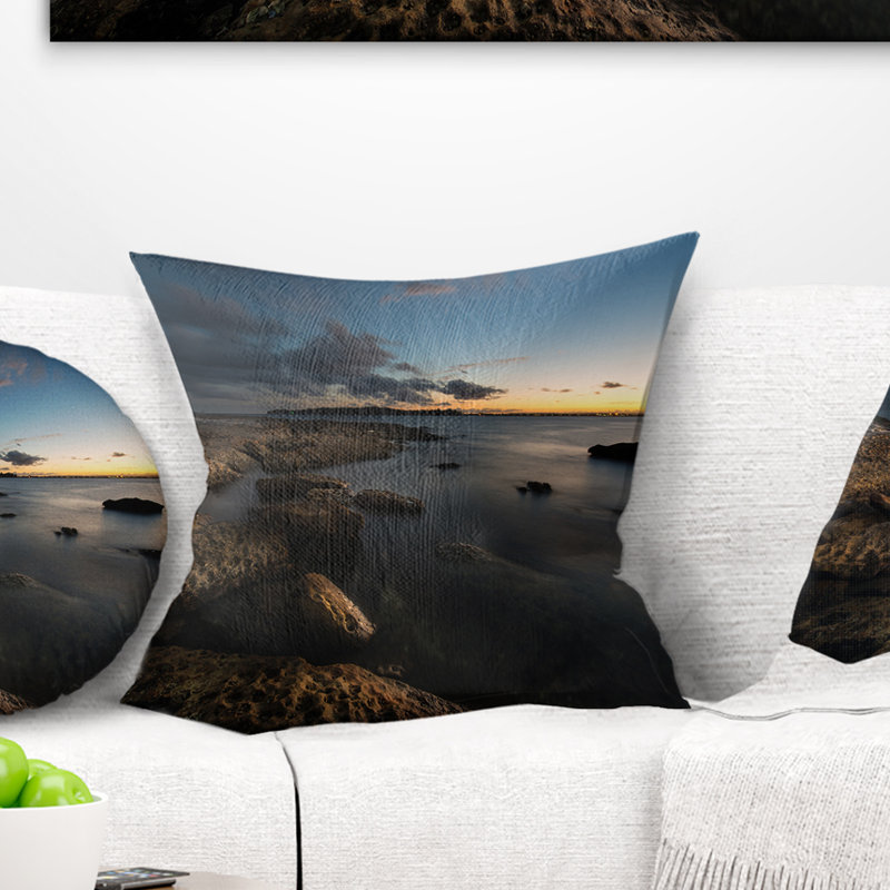 Housse et insert de coussin rectangulaire Sydney Coastline Seascape, 16 po x 1 po