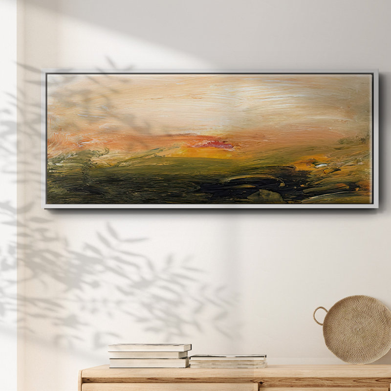Lingering Light I- Framed Canvas, 12" H x 30" W