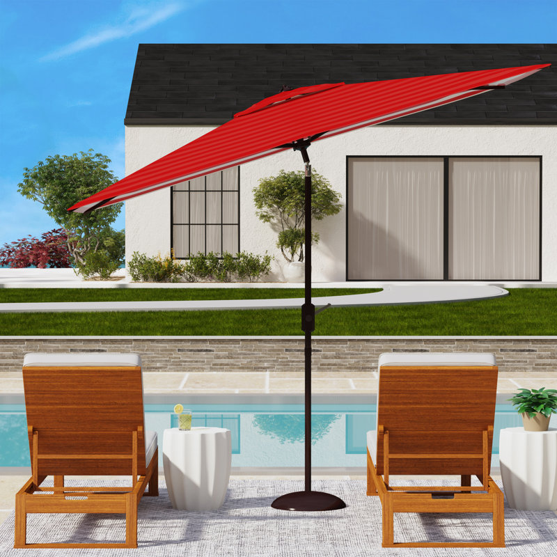 Parasol de marché rectangulaire 9,85 pi Toucha, Rouge