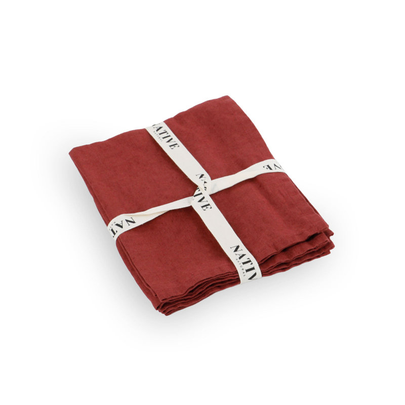 Linen No Pattern Napkin, Red