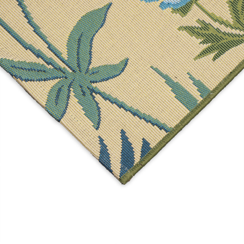 Bay Isle Home™ Asenet Floral Dragonfly Indoor/Outdoor Mat, Rectangle 2' x 2'10"