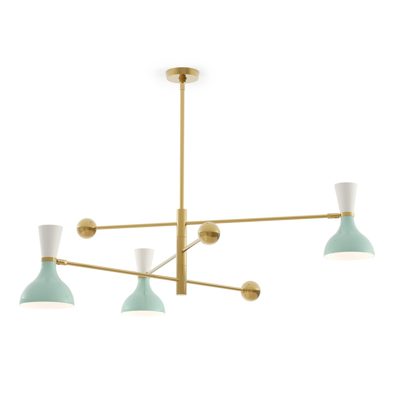 Clare 3 - Light Pendant, Mint/Lily, Modern Brass