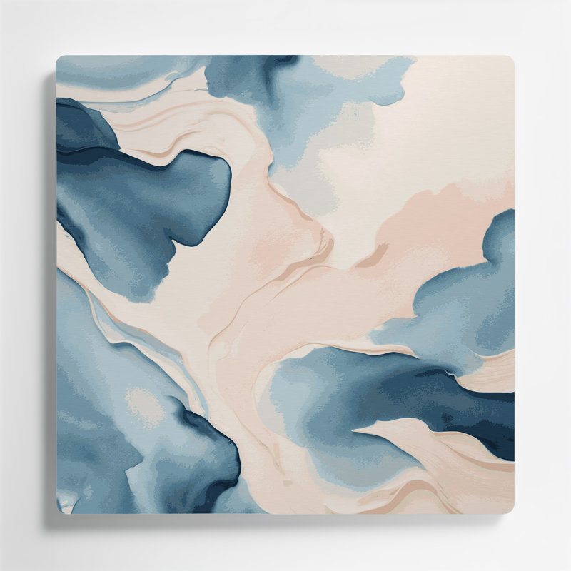Art mural abstrait en métal beige 21, H 16 po x l 16 po