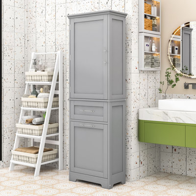 Armoire de rangement en bois avec 2 tiroirs et tablettes
