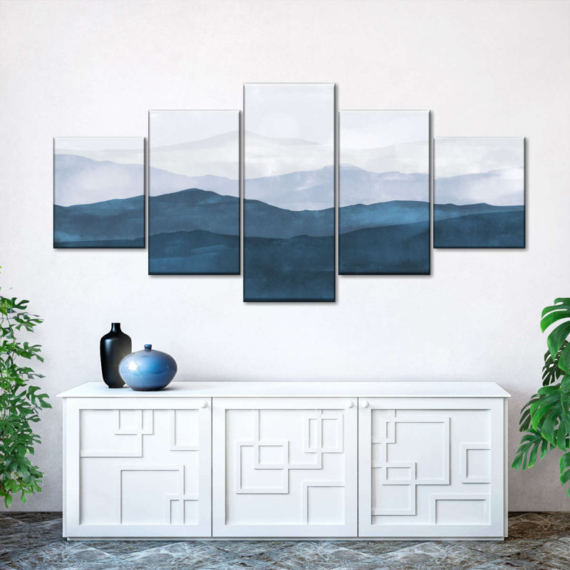 " Ombre Mountain " 5 - Pieces, 30" H x 68" W