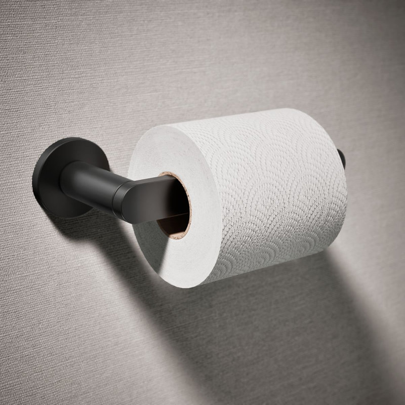 Wall Mount Toilet Paper Holder, Matte Black