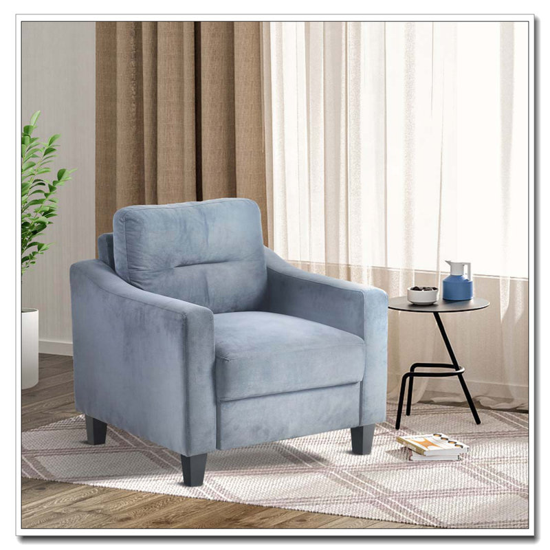 Fauteuil d'appoint en velours, Gris