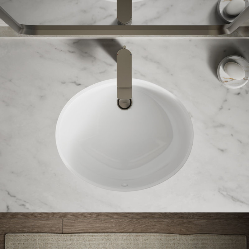 Caxton White Vistreous China Oval Undermount Bathroom Sink