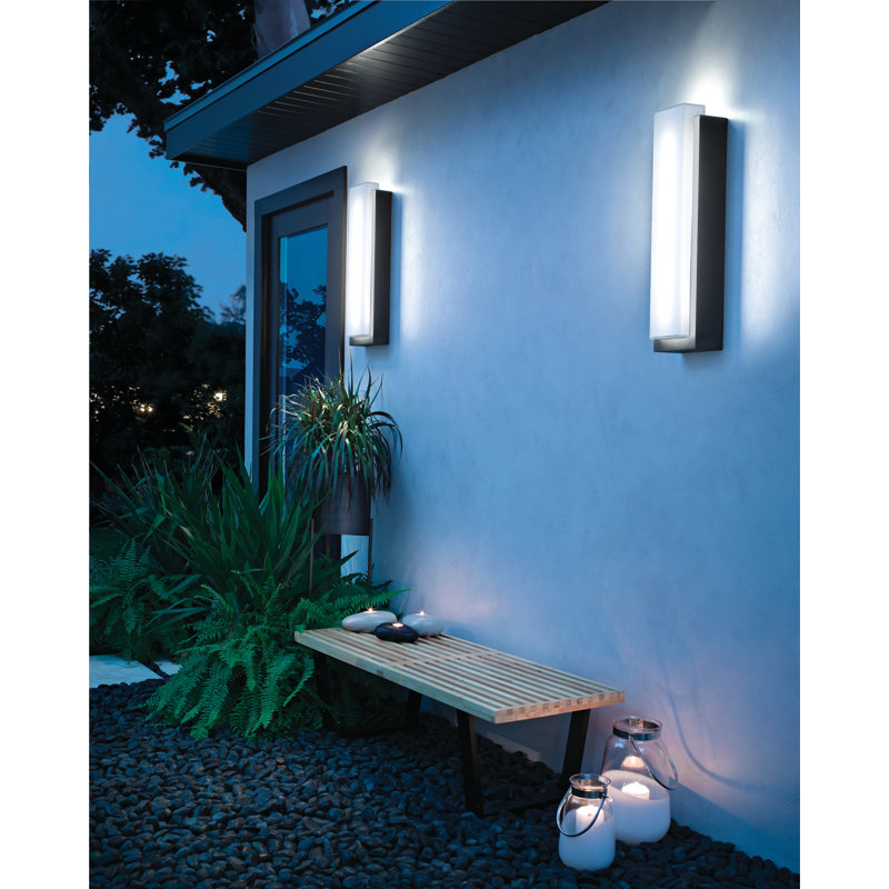 Plafonnier encastré d'extérieur 2 lumières Sevda, 25.25" H x 8" W