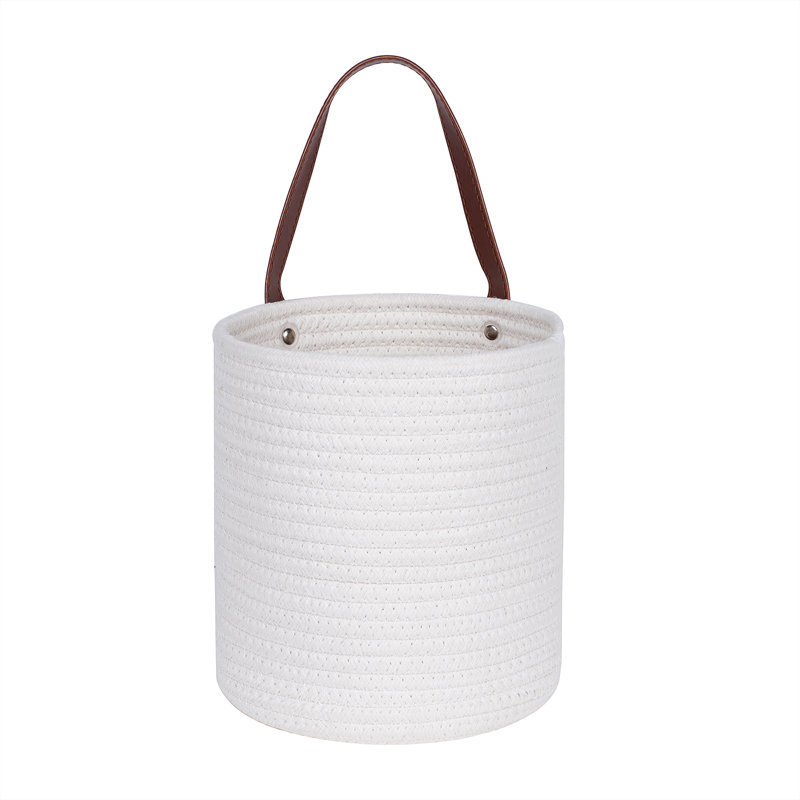 Panier à linge en tissu avec poignées, Blanc