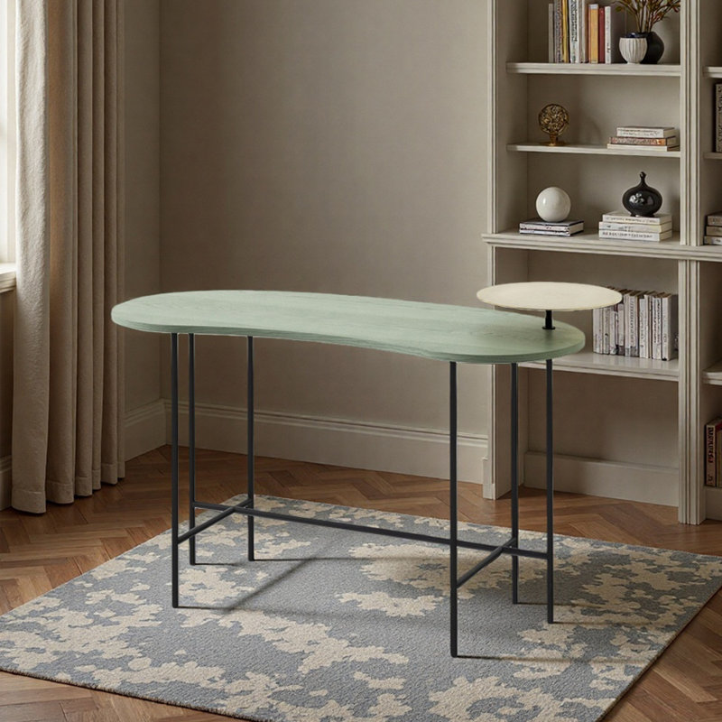 Bureau d'écriture simple et créatif, Vert/doré, H 29,52 po x l 39,37 po x P 17,71 po