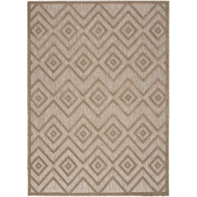 Foundry Select Versatile Diamond Natural Beige Indoor/Outdoor Area Rug