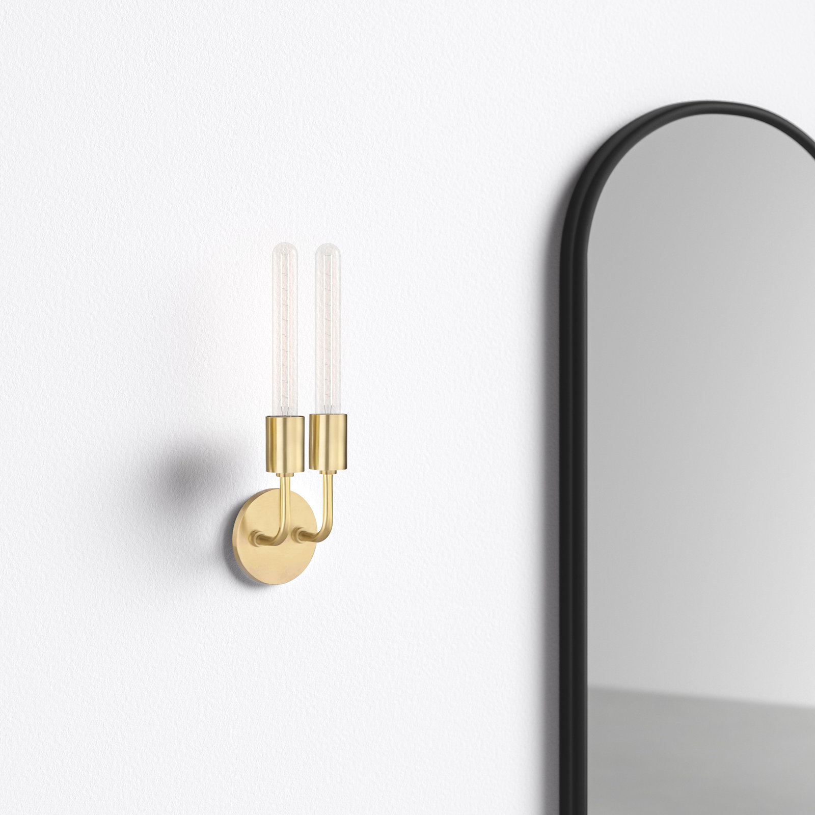 Henry Armed Sconce, Aged Brass