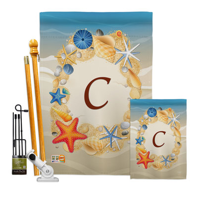 Double Sided 40 in. H x 28 in. W Polyester Flag set