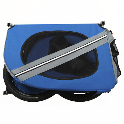 Large All-Terrain Dog Bike Trailer with 100LB Capacity, Durable Steel Frame for Cycling and Outdoor Adventures, Black-Blue