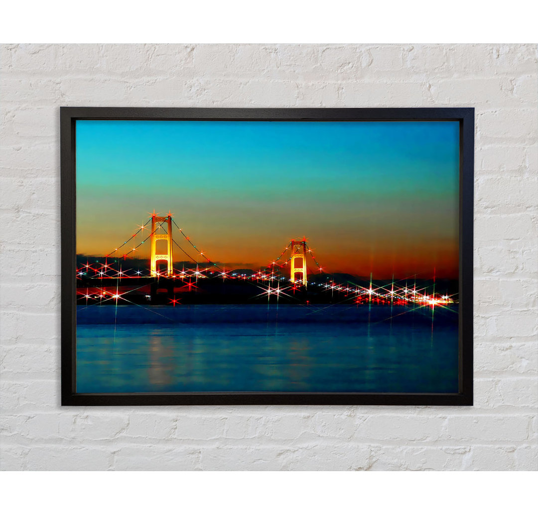 San Francisco Bridge Lights - Einzelne Bilderrahmen Kunstdrucke auf Leinwand