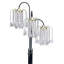 Lampe de table 34 po en métal avec finition noire, 3 lustres en cristal