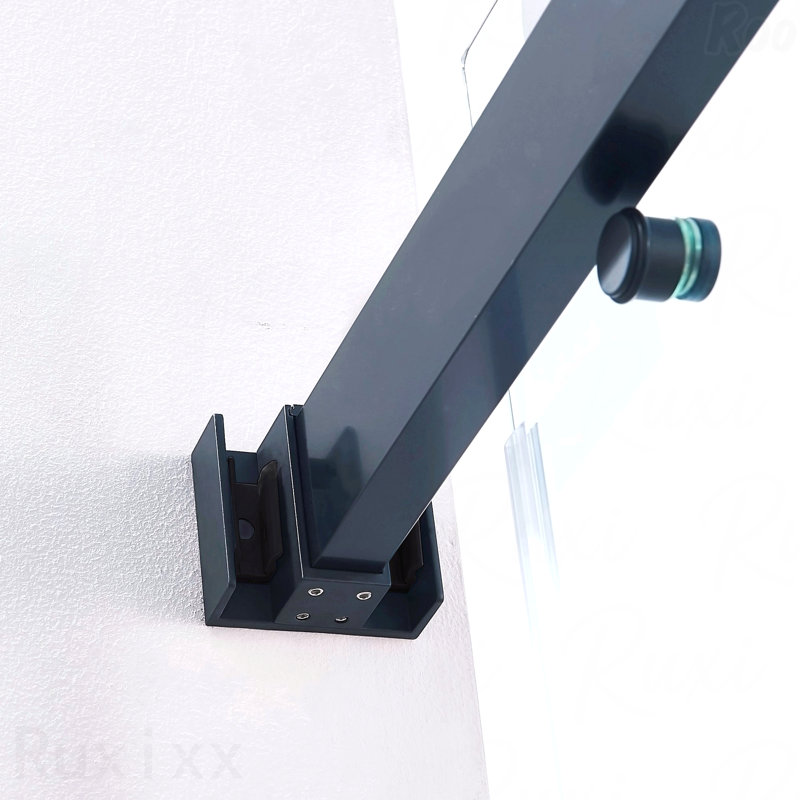 56-60"W X 60"H Frameless Design Double Sliding Opening Tub Shower Door  - 304 Stainless Steel In Matte Black, 5/16" (8Mm) Thick Clear Tempered Glass
