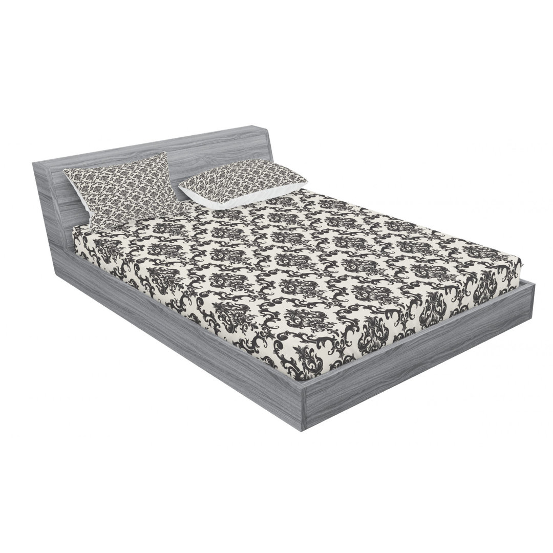 Microfiber Damask Sheet Set Ambesonne 