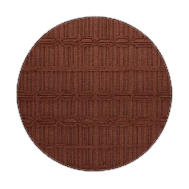 Tapis brun intérieur et extérieur Trellis, Rond 5 pi