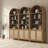 84.25''H Rattan Arched Bookcase With Adjustable Shelf-1156656785
