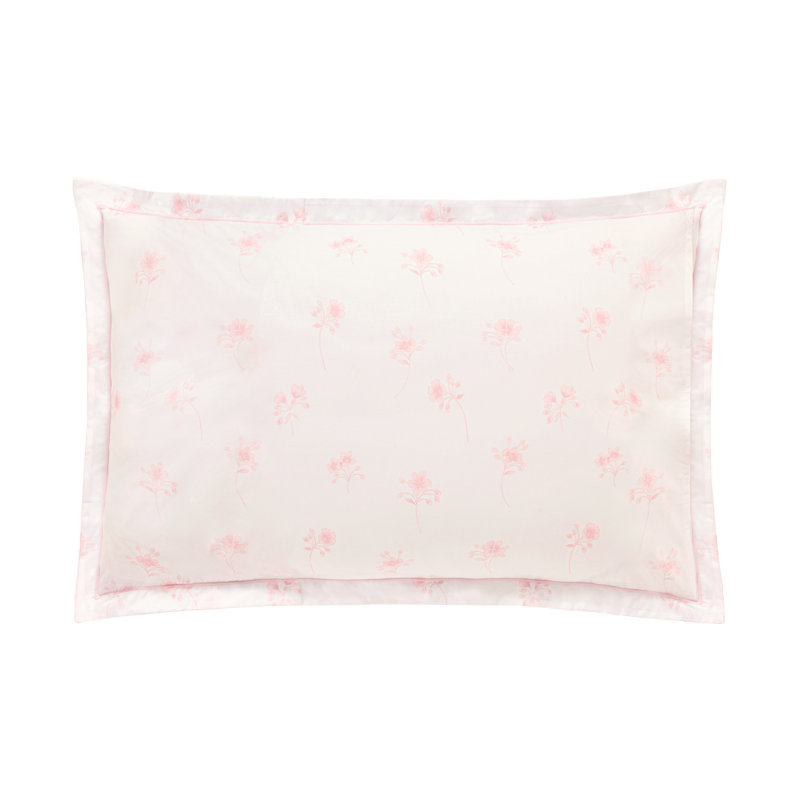 Flânerie Euro sham, Standard, Pink: Green; White, Flânerie
