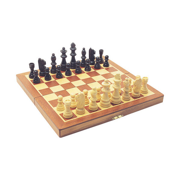 Jeu d'échecs pliant en bois