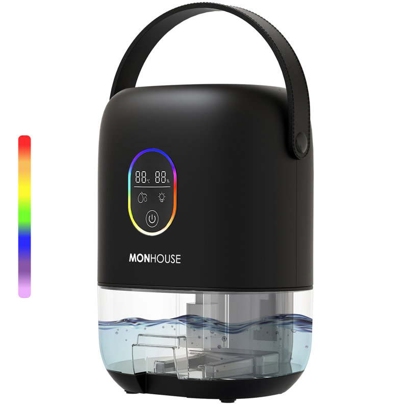 1000ml Electric Dehumidifier - Quiet Touch Screen Auto Shut Off, Black