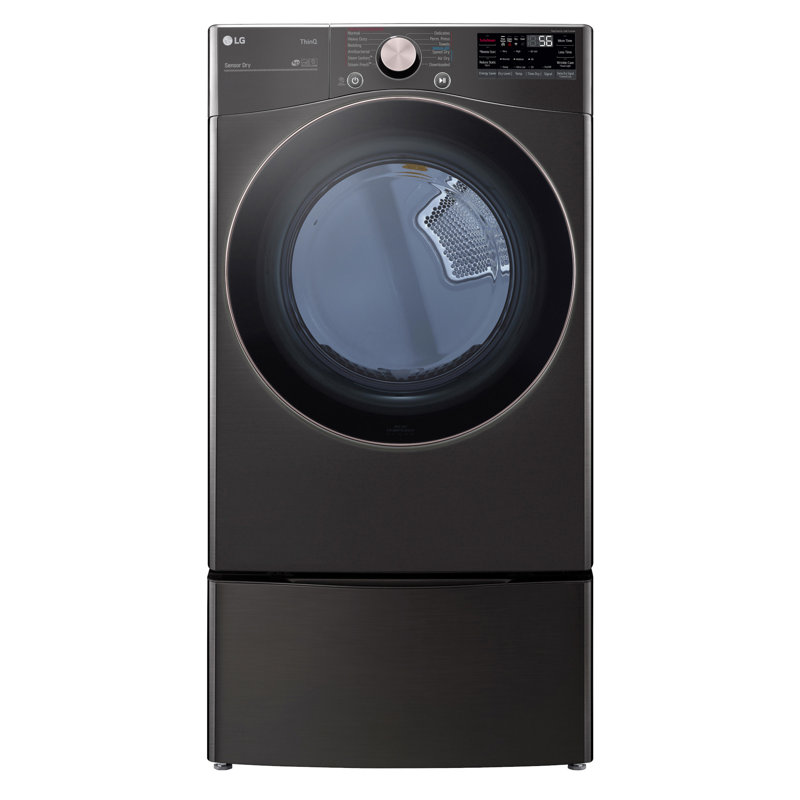 Black Steel 7.4 Cu. Ft. Smart Front Load Electric Dryer with TurboSteam