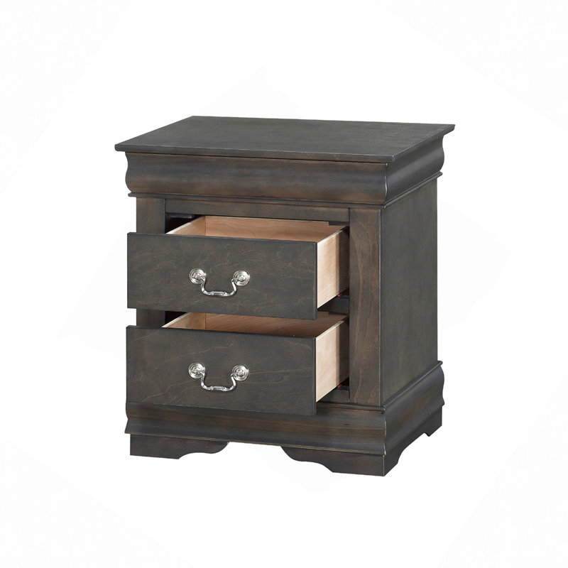 Table de chevet contemporaine 1Pc, Gris foncé