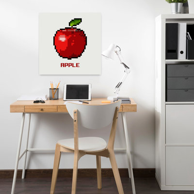 Retro Pixel Apple Classic Retro Vintage Fruit Landscape Wall Art