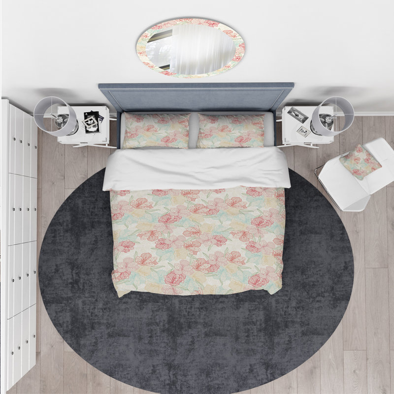 Ensemble de housse de couette moderne et contemporaine, Housse simple + 1 taie décorative