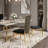 Modern Set of 2 Velvet Dining Chairs with Gold Stainless Steel Legs