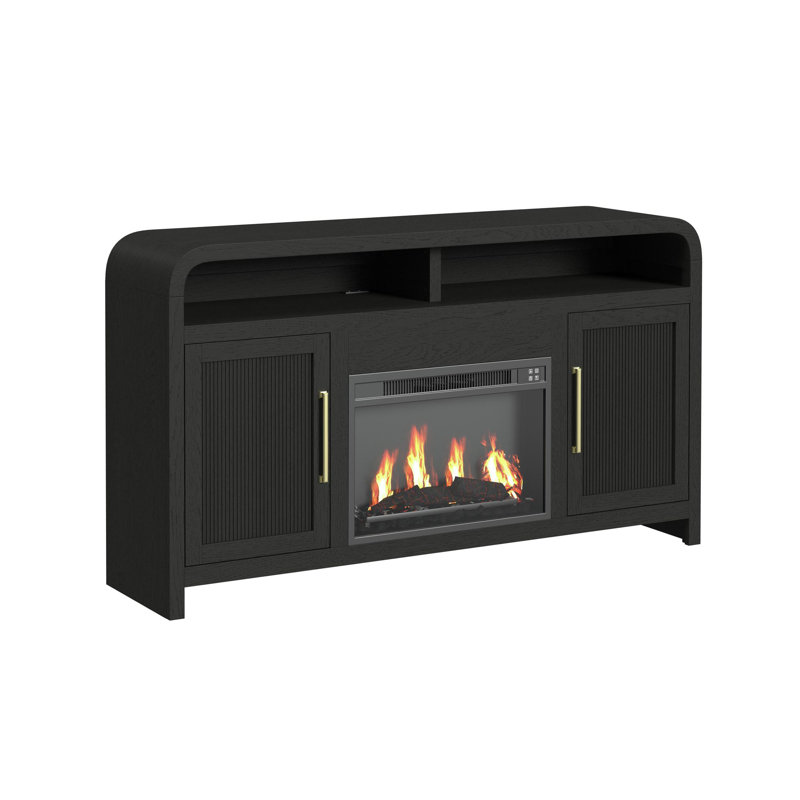 Woodridge Complete Fireplace Cabinet - Single Pack, Black