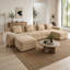 Canapé modulaire modulaire en forme de U sans siège à 4 places, canapé modulaire Cloud avec assise profonde, canapé modulaire moderne à 4 places avec coussins décoratifs et 2 repose-pieds amovibles, tissu en velours côtelé-297323733-297323734