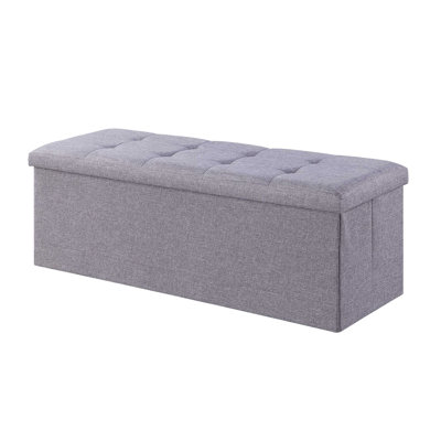 Binette 109 cm W Fabric Tufted Rectangle Ottoman with Storage
