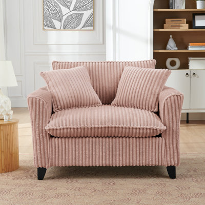 Fauteuil rembourré 46,5 po en velours côtelé