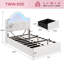 Bed with Storage Velvet Tufted Headboard Platform Bed with Bookcase Charging Station LED Lights, White-1024931976-1024169214