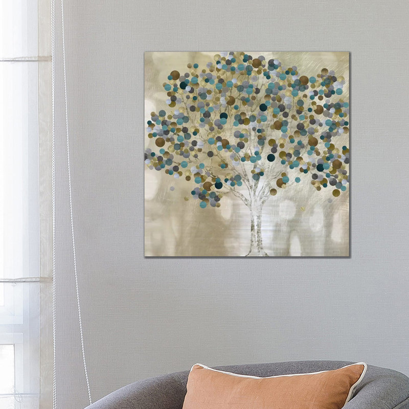 A Teal Tree 1 Piece Wrapped Canvas Wall Art, 66.04 cm H x 66.04 cm W x 3.175 cm D