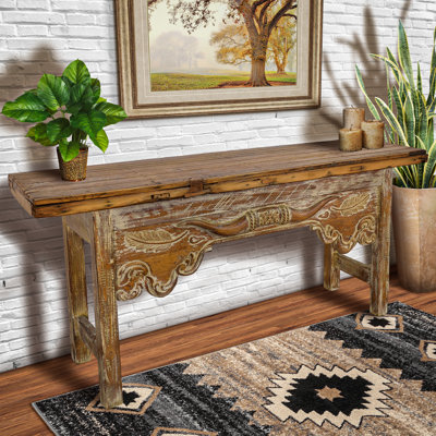 Solid Wood Hand Carved Console