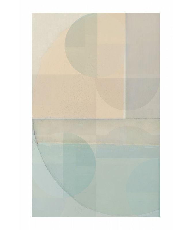 Soft Geometric Layers by Cartissi — Pattern Wall Art, 16 × 24, Matted Framed Print, White